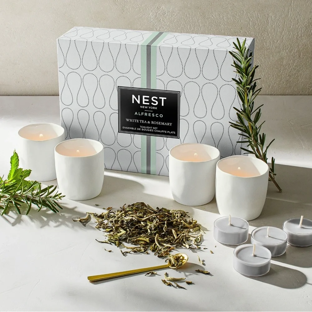 NEST New York White Tea & Rosemary Tealight Candle Set